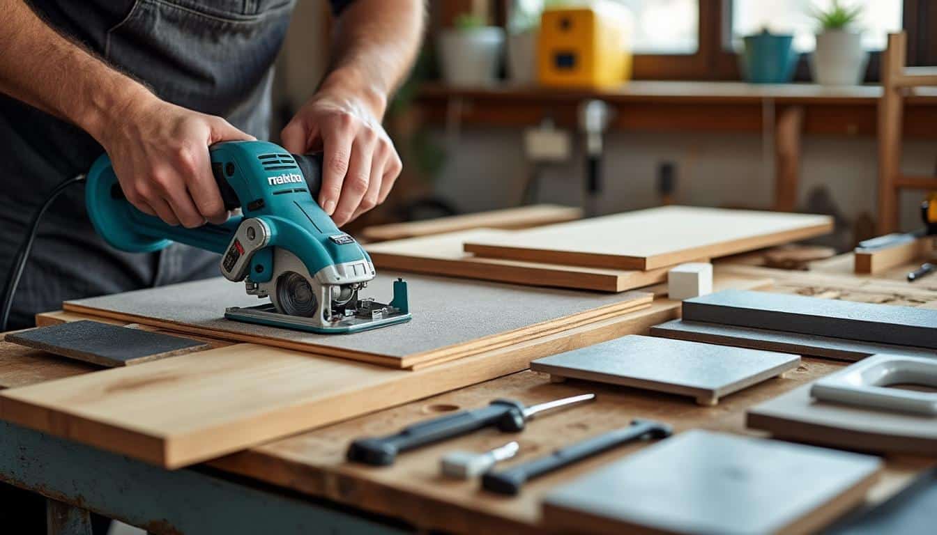 Illustration: Les matériaux que la scie oscillante Makita peut couper et les accessoires adaptés