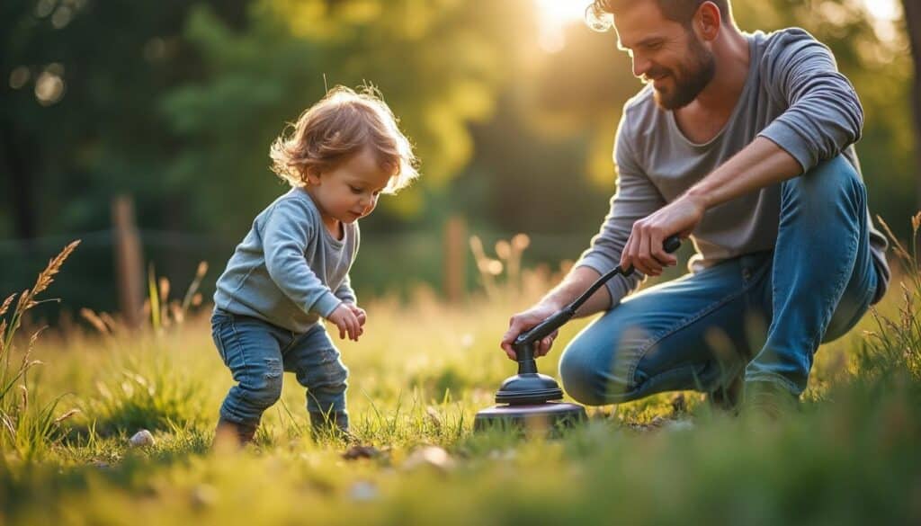Sécurité lors du jardinage avec la tondeuse en présence d’enfants